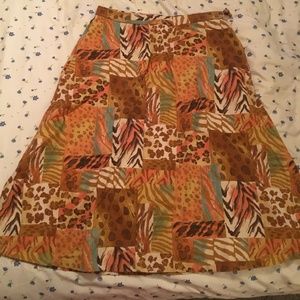 ⭐️ Leopard Animal Print Skater Peasant Hipster Hippie Art Chic Farm Boho Skirt